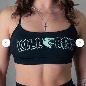 Kill Crew Black sports bra  with Mint Graphic
